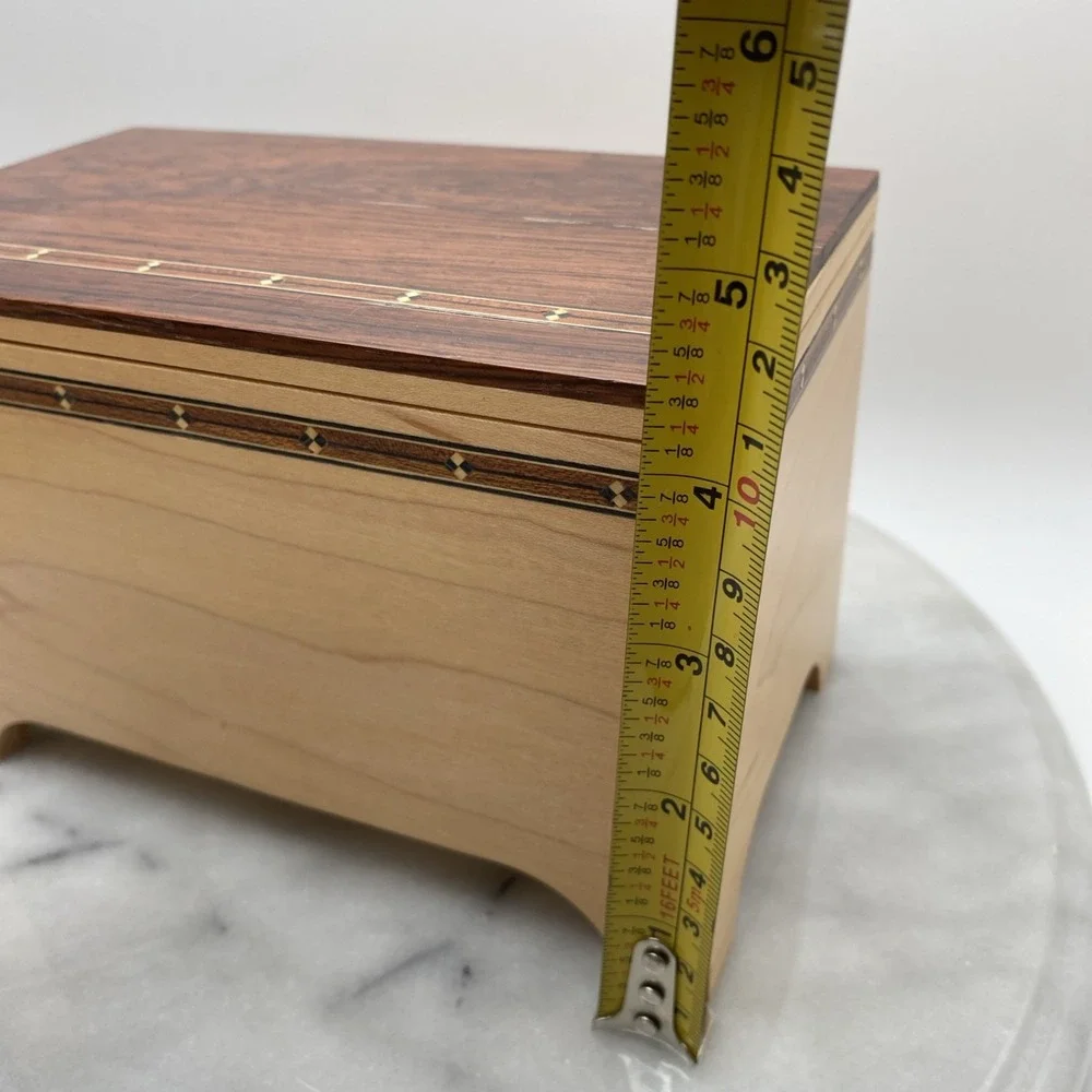 Maple Wood Trinket/Jewelry Box /Removeable Lid/ Inlay Wood 7
